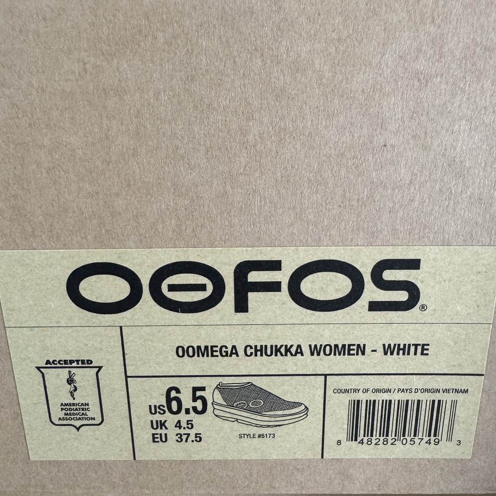 Brand New OOFOS OOmega Chukka Recovery White Slip On Shoes Women's Size 6.5 - Picture 9 of 9